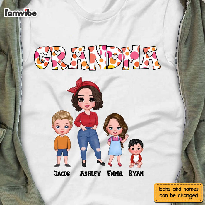 Personalized Gift Polka Dot Grandma Shirt - Hoodie - Sweatshirt 23857 1