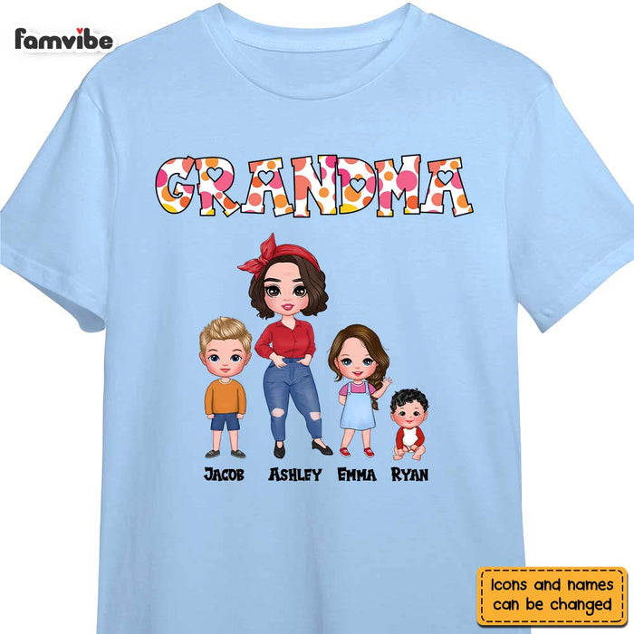 Personalized Gift Polka Dot Grandma Shirt - Hoodie - Sweatshirt 23857 1