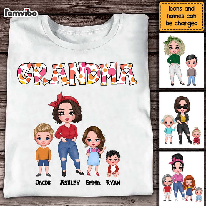 Personalized Gift Polka Dot Grandma Shirt - Hoodie - Sweatshirt 23857 1