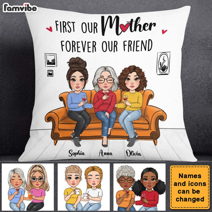 Personalized First My Mother Forever My Friend Pillow 23859 1