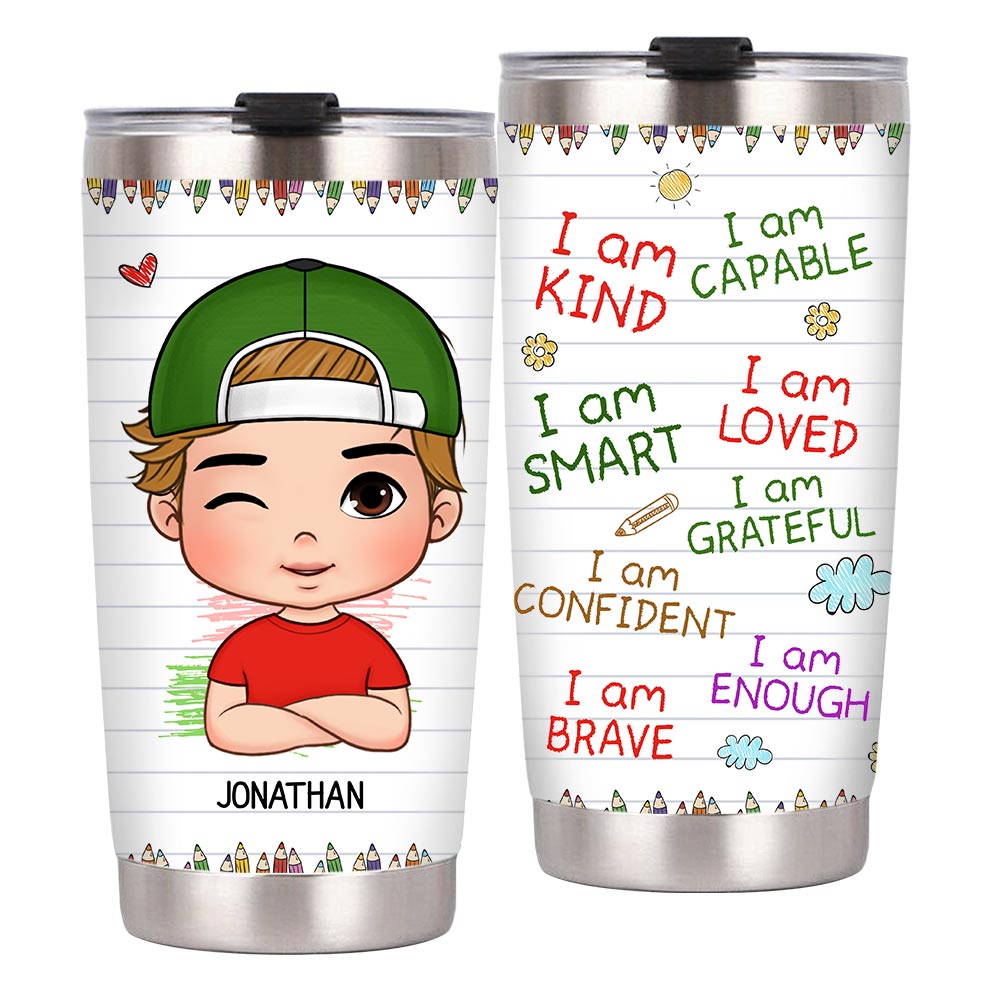 Personalized Gift For Grandson I Am Kind Steel Tumbler 23865 Primary Mockup