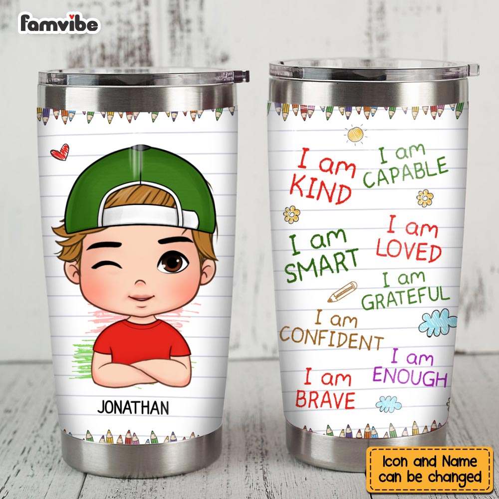 Personalized Gift For Grandson I Am Kind Steel Tumbler 23865 Primary Mockup