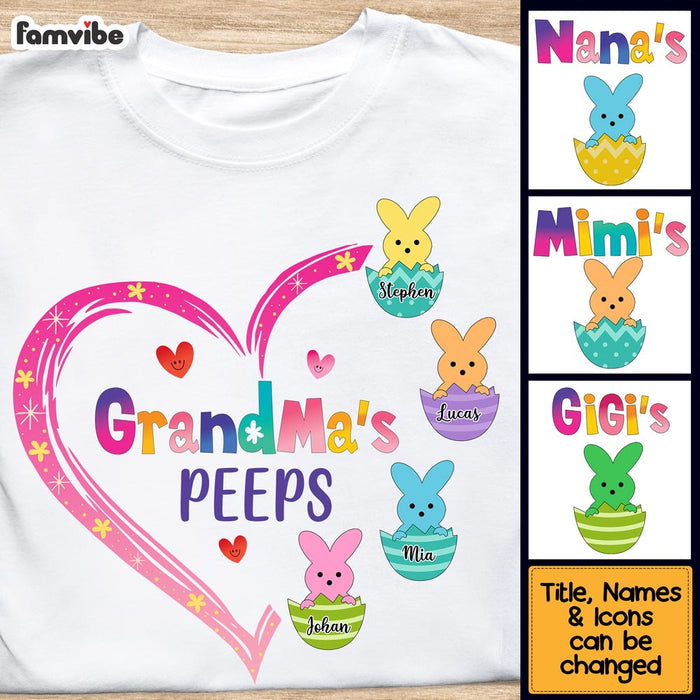 Personalized Gift for Grandma's Peeps Heart Bunny Shirt - Hoodie - Sweatshirt 23869 1