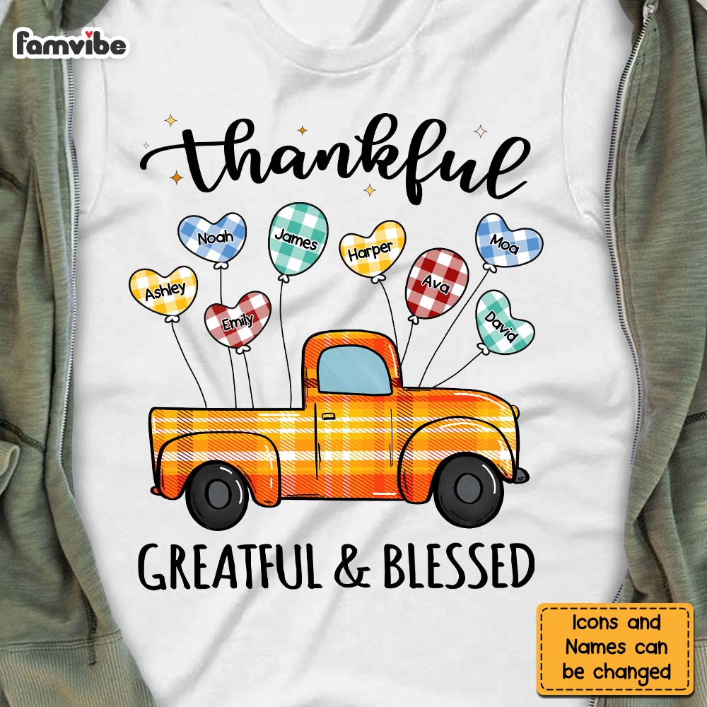 Personalized Gift Thankful Greatful Blessed Grandma Shirt 23871 Primary Mockup