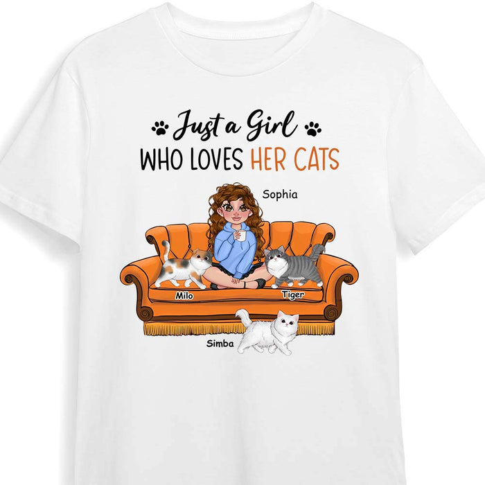 Personalized Just A Girl Who Loves Her Cats Shirt - Hoodie - Sweatshirt 23883 1