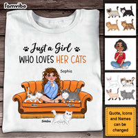 Personalized Just A Girl Who Loves Her Cats Shirt - Hoodie - Sweatshirt 23883 thumb 1