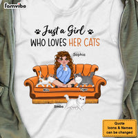 Personalized Just A Girl Who Loves Her Cats Shirt - Hoodie - Sweatshirt 23883 thumb 1