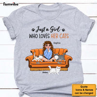 Personalized Just A Girl Who Loves Her Cats Shirt - Hoodie - Sweatshirt 23883 thumb 1