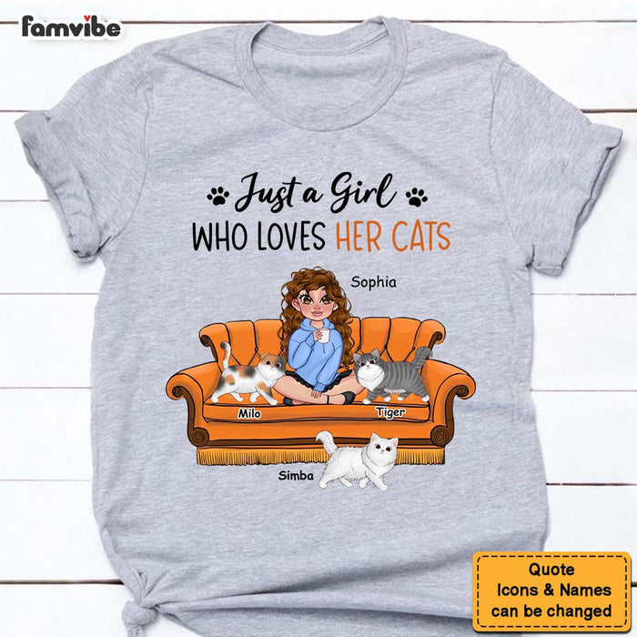 Personalized Just A Girl Who Loves Her Cats Shirt - Hoodie - Sweatshirt 23883 1
