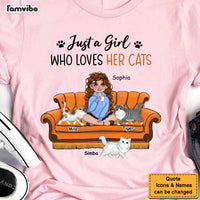 Personalized Just A Girl Who Loves Her Cats Shirt - Hoodie - Sweatshirt 23883 thumb 1