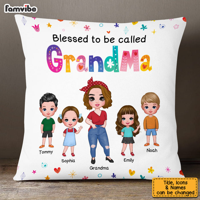 Personalized Blessed To Be Called Grandma Pillow 23888 1