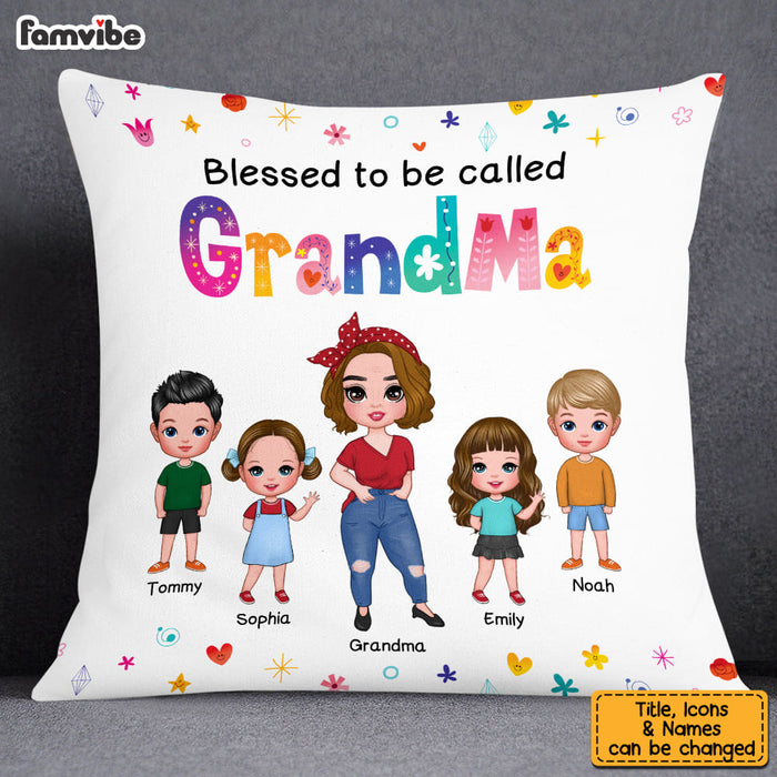 Personalized Blessed To Be Called Grandma Pillow 23888 1
