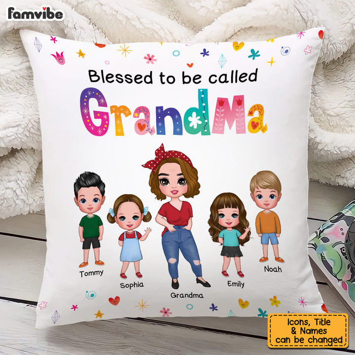 Personalized Blessed To Be Called Grandma Pillow 23888 1