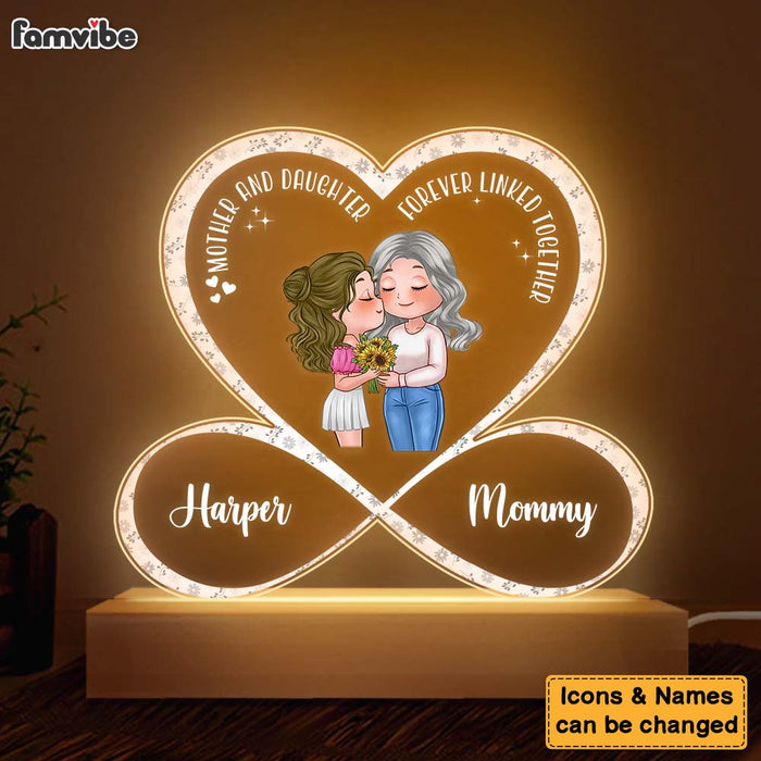 Personalized Gift Mother And Daughter Infinity Heart Plaque LED Lamp Night Light 23890 1