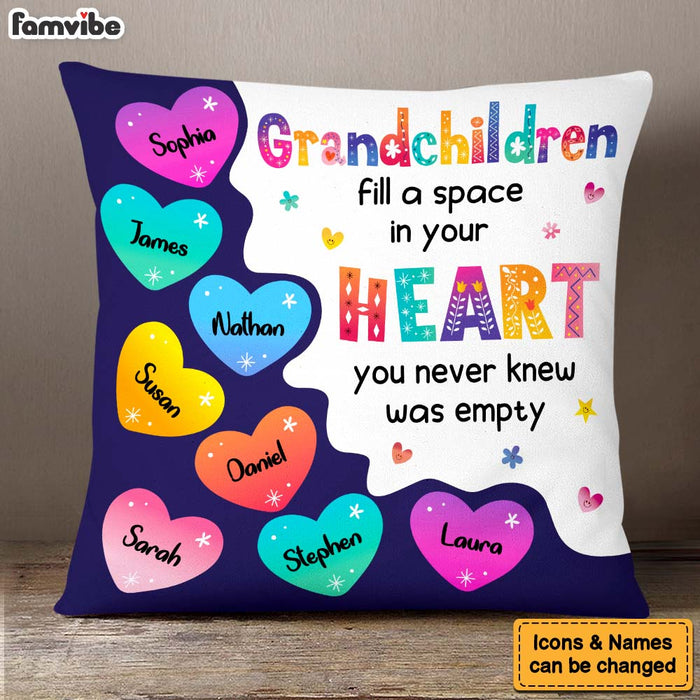 Personalized Grandchildren Fill Grandma Heart Pillow 23891 1