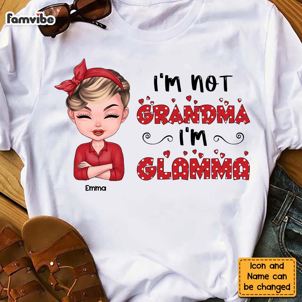 Personalized Gift I'm Not Grandma I'm Glamma Polka Dot Shirt 23894 Primary Mockup