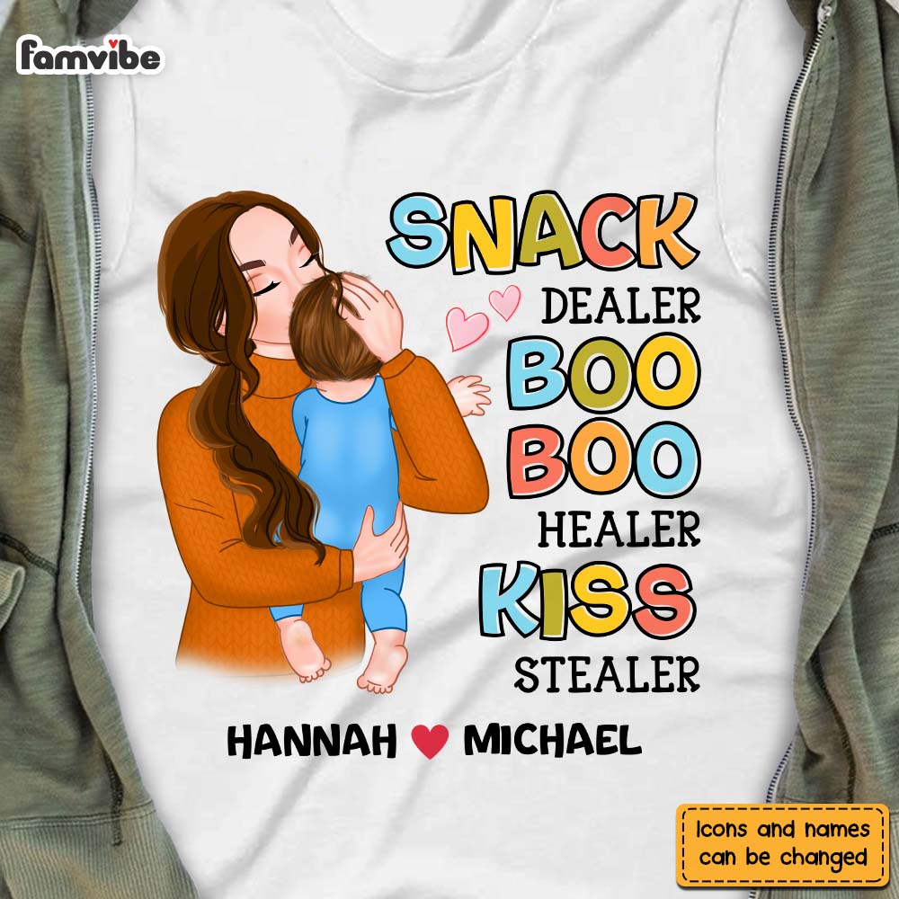 Personalized Snack Dealer Boo Boo Healer Kiss Stealer Shirt 23898 Primary Mockup