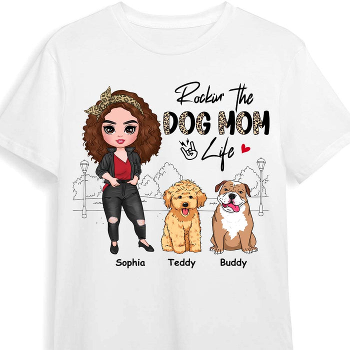 Personalized Gift for Rockin‘ The Dog Mom Life Leopard Shirt - Hoodie - Sweatshirt 23901 1