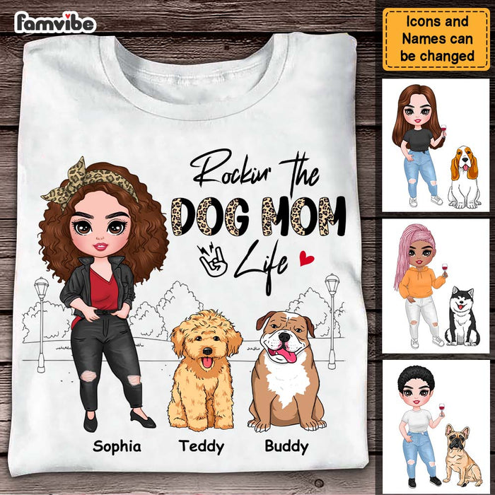 Personalized Gift for Rockin‘ The Dog Mom Life Leopard Shirt - Hoodie - Sweatshirt 23901 1