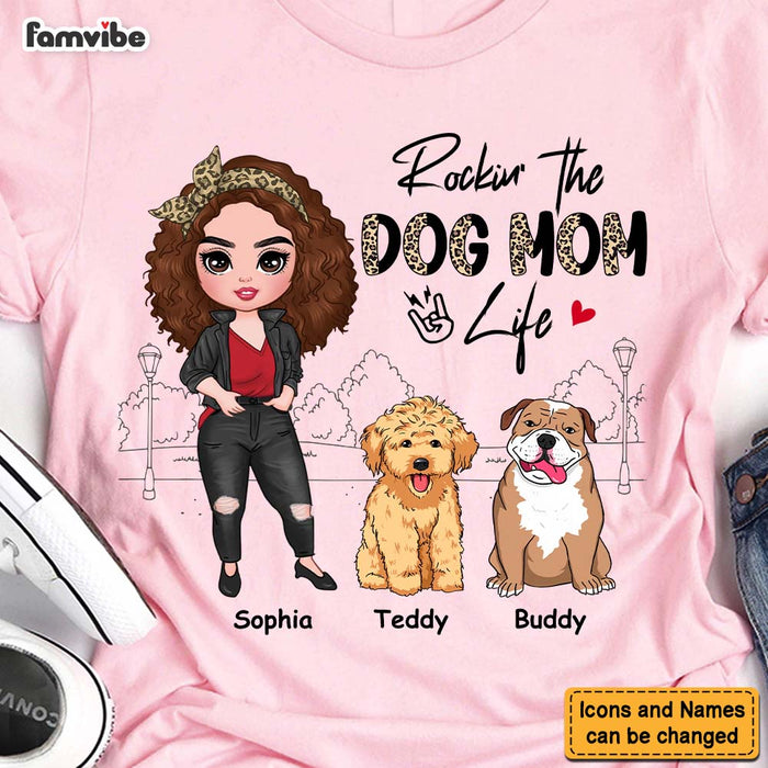Personalized Gift for Rockin‘ The Dog Mom Life Leopard Shirt - Hoodie - Sweatshirt 23901 1