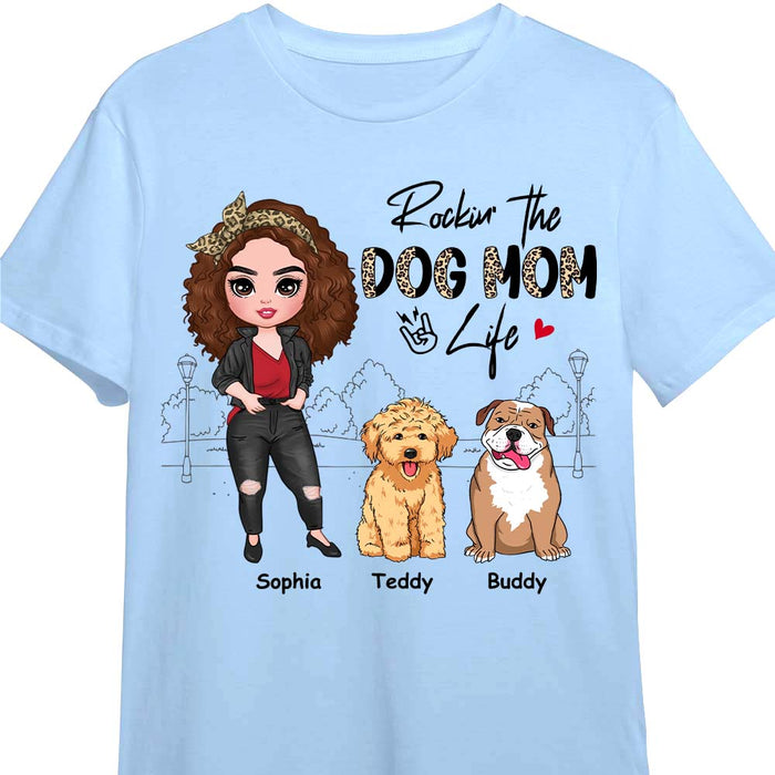 Personalized Gift for Rockin‘ The Dog Mom Life Leopard Shirt - Hoodie - Sweatshirt 23901 1