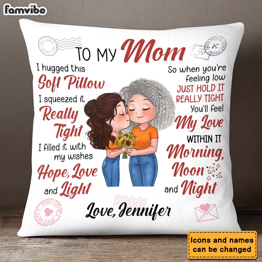 Personalized To My Mom From Daughter Hug This Pillow 23906 Primary Mockup