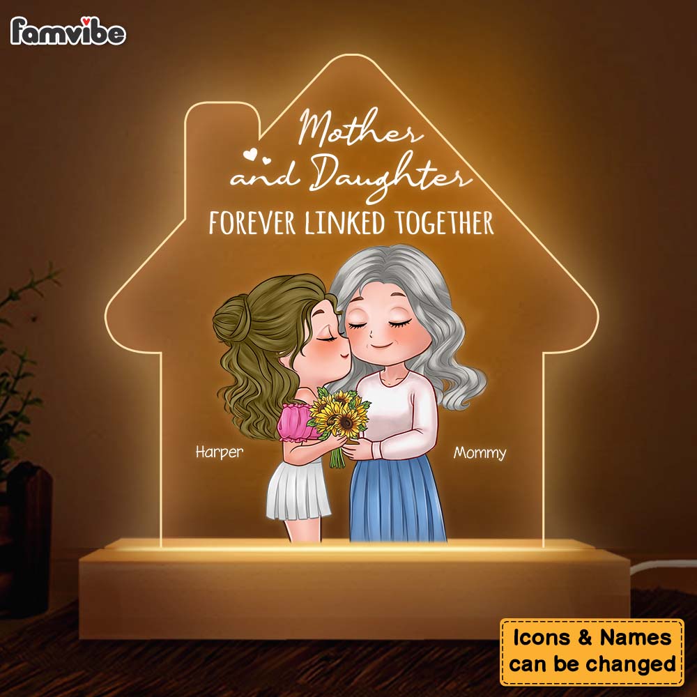 Personalized Gift For Mom And Daughter Plaque LED Lamp Night Light 23908 Primary Mockup