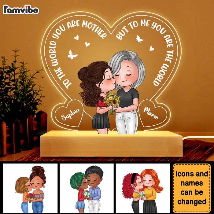 Personalized Gift For Mom You Are The World Plaque LED Lamp Night Light 23910 1