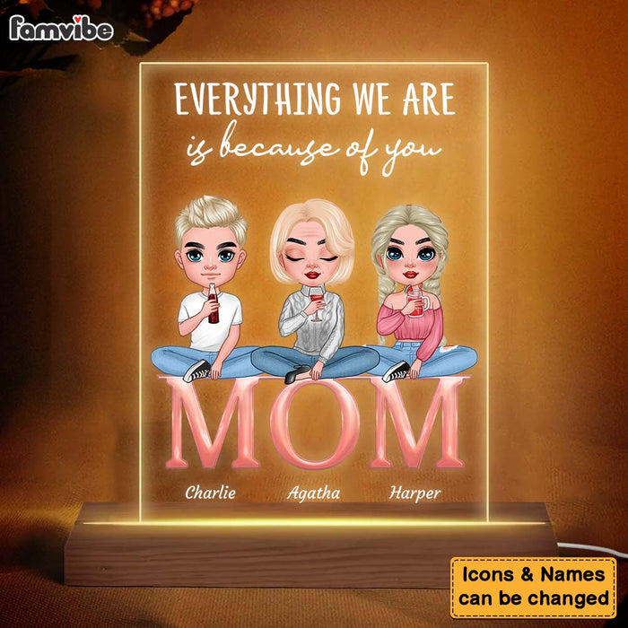 Personalized  Mom Everything We Are Plaque LED Lamp Night Light 23912 1