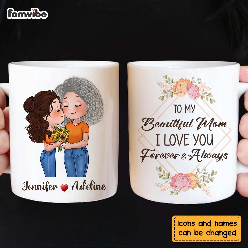 Personalized To My Beautiful Mom I Love You Forever & Always Mug 23913 Primary Mockup