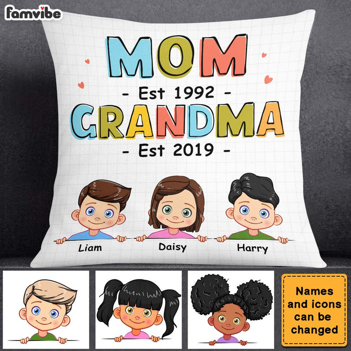 Personalized First Mom Now Grandma Pillow 23925 1