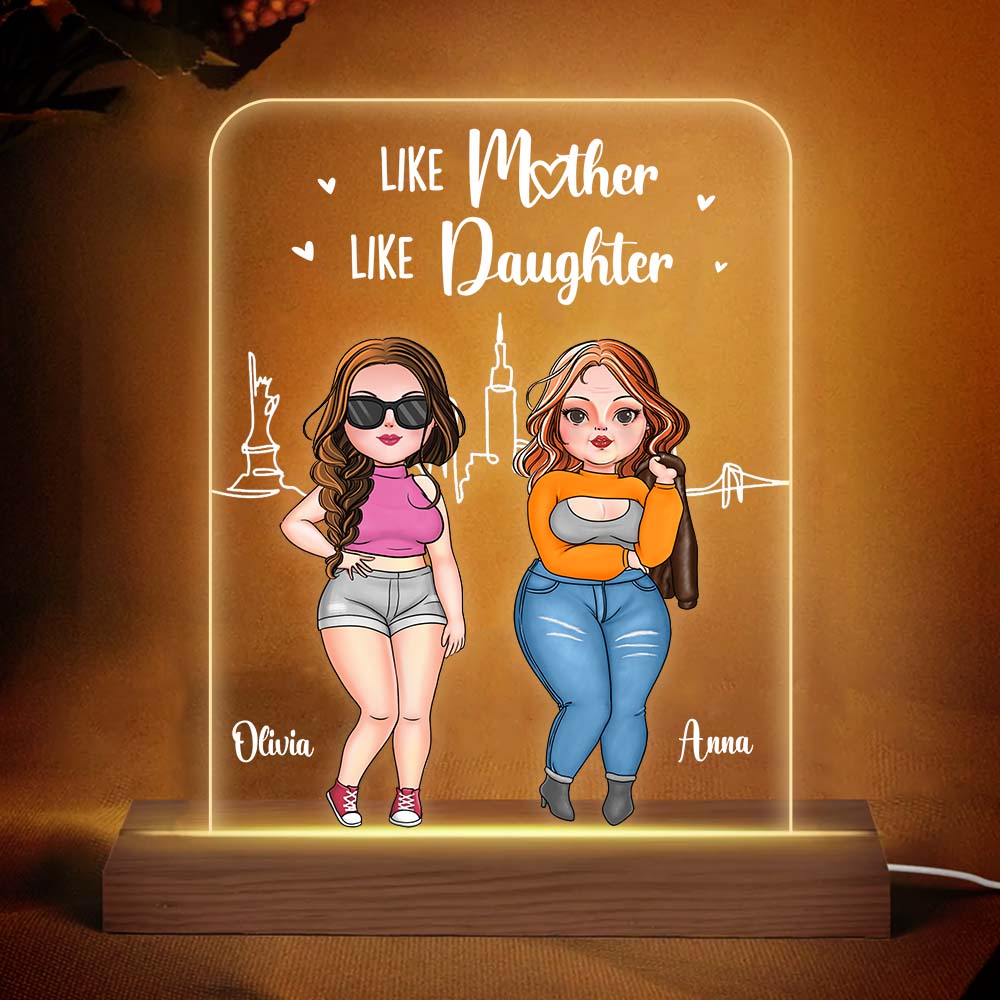 Personalized Gift Like Mother Like Daughter Plaque LED Lamp Night Light 23933 Primary Mockup