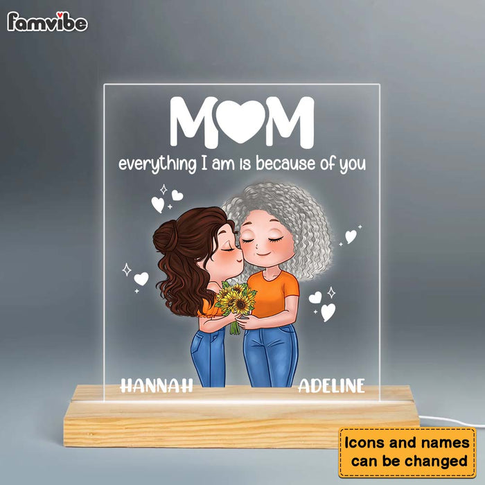 Personalized Everything I Am Is Because Of You Plaque LED Lamp Night Light 23935 1