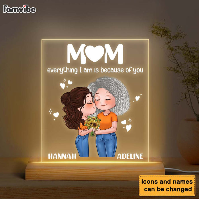 Personalized Everything I Am Is Because Of You Plaque LED Lamp Night Light 23935 1