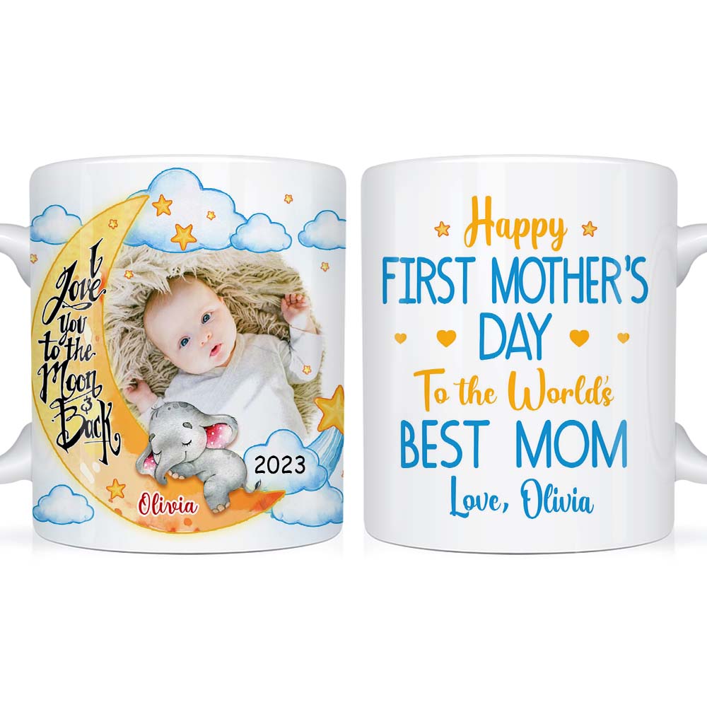 Personalized First Mother's Day Elephant Photo Mug 23936 Primary Mockup