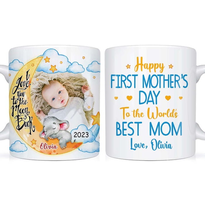 Personalized First Mother's Day Elephant Photo Mug 23936 1
