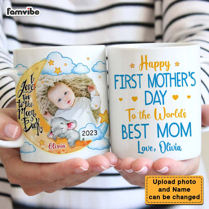 Personalized First Mother's Day Elephant Photo Mug 23936 1
