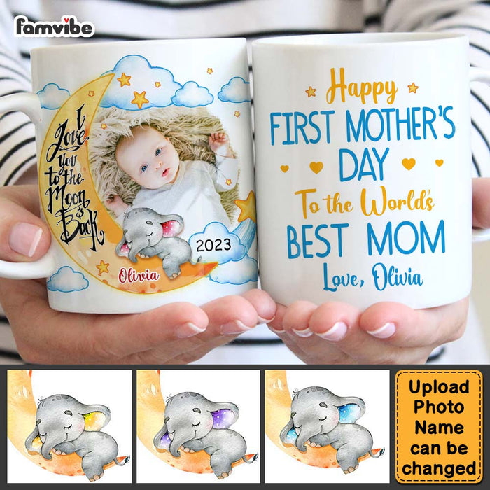 Personalized First Mother's Day Elephant Photo Mug 23936 1