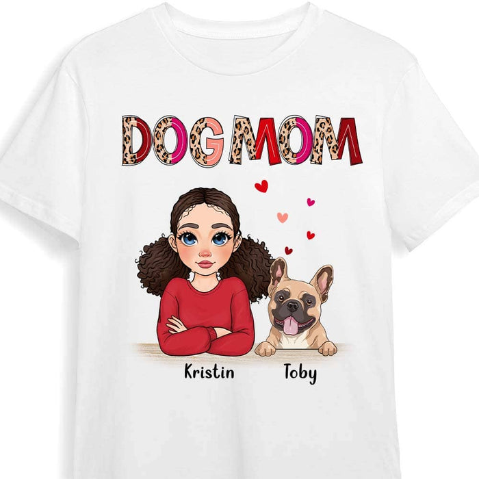 Personalized Dog Mom Half Leopard Shirt - Hoodie - Sweatshirt 23938 1