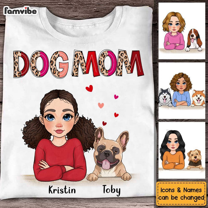 Personalized Dog Mom Half Leopard Shirt - Hoodie - Sweatshirt 23938 1