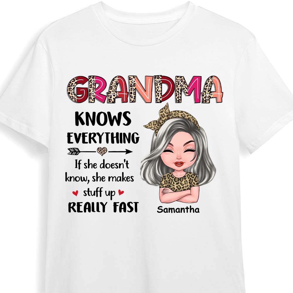 Personalized Grandma Knows Everything Shirt 23943 Primary Mockup