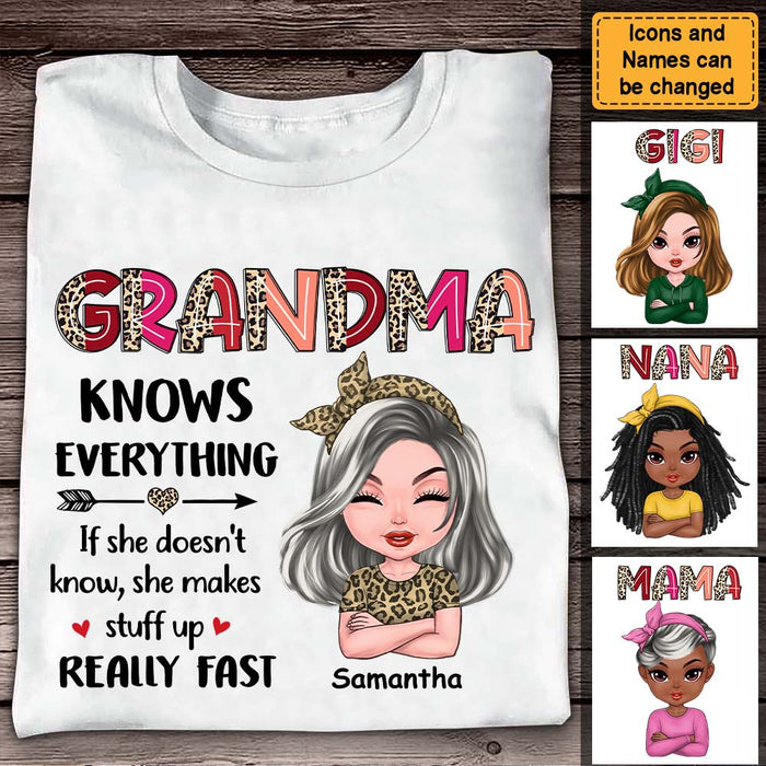Personalized Grandma Knows Everything Shirt - Hoodie - Sweatshirt 23943 1