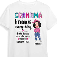 Personalized Grandma Knows Everything Colorful Shirt - Hoodie - Sweatshirt 23946 thumb 1