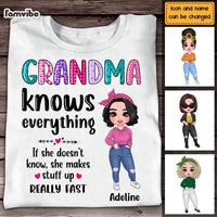 Personalized Grandma Knows Everything Colorful Shirt - Hoodie - Sweatshirt 23946 thumb 1