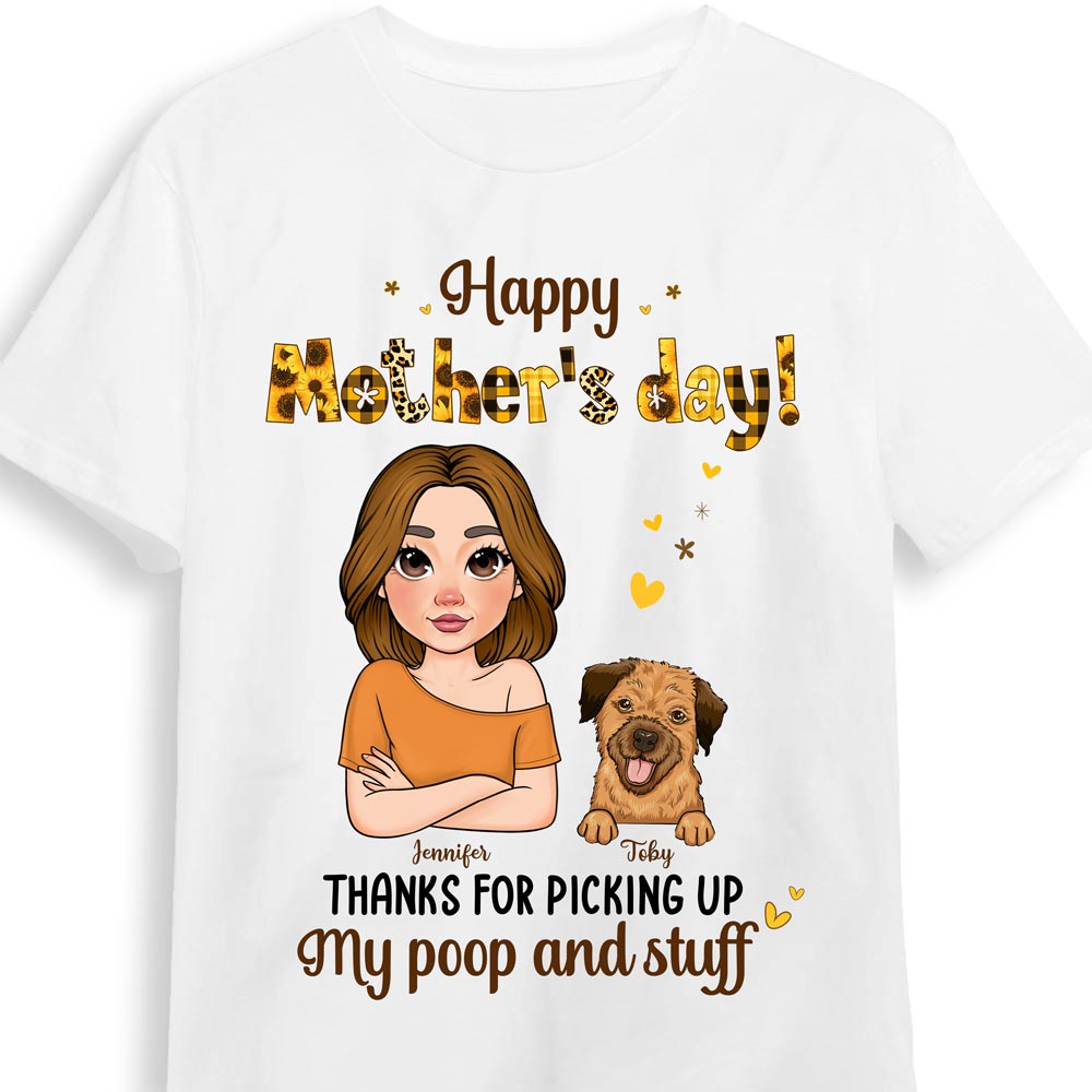 Personalized Thanks For Picking Up My Poop And Stuff  Yellow Pattern Shirt 23949 Primary Mockup