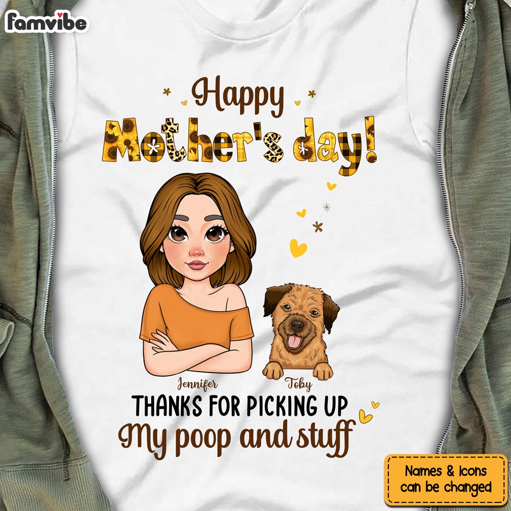 Personalized Thanks For Picking Up My Poop And Stuff  Yellow Pattern Shirt 23949 Primary Mockup
