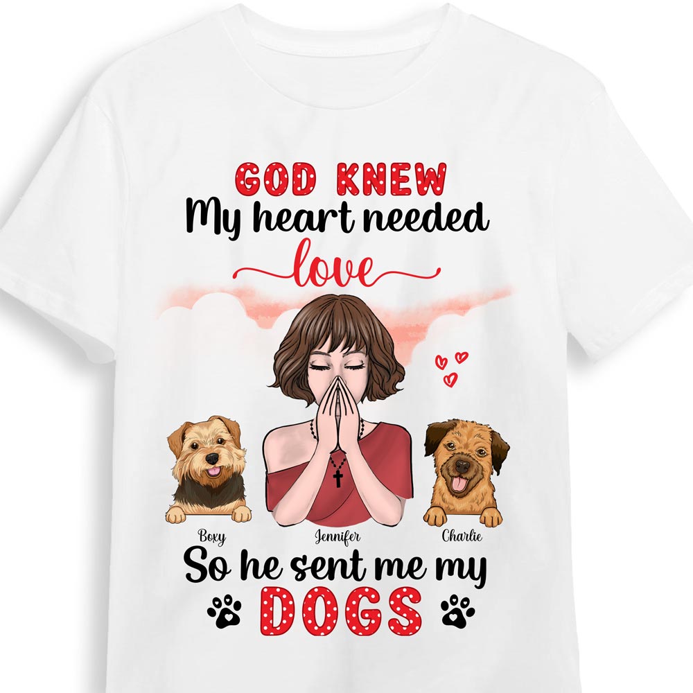 Personalized Dog Mom God Sent Me My Dogs Shirt 23955 Primary Mockup
