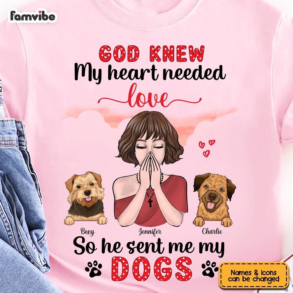 Personalized Dog Mom God Sent Me My Dogs Shirt 23955 Primary Mockup