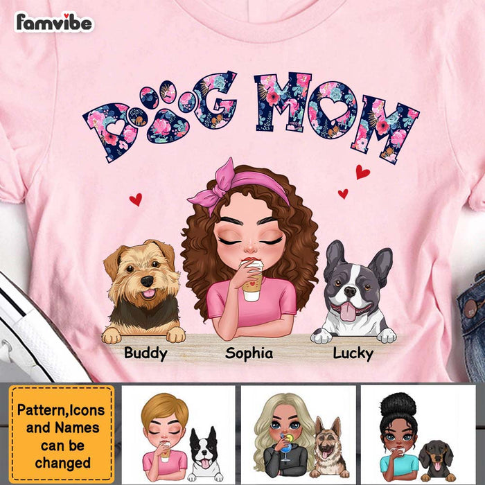 Personalized Dog Mom Floral Shirt - Hoodie - Sweatshirt 23960 1