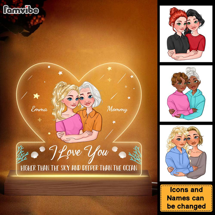 Personalized Gift I Love you Higher Than The Sky And Deeper Than The Ocean Plaque LED Lamp Night Light 23967 1